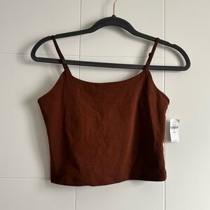 3/$25 Old Navy Brown Women's Cropped Double Layered Tank Top